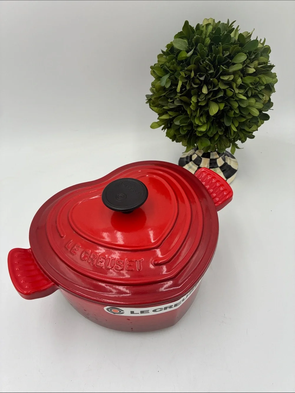 Le Creuset Red Heart-Shaped Cocotte with Black Knob